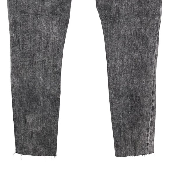 Frame Le Skinny De Jeanne 27 Mid Rise Raw Hem Stretch Jean Bennington Black - Picture 6 of 8